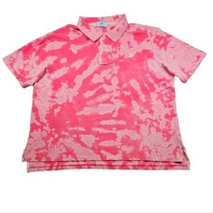 Southern Tide SS Classic Mens XXL 44 Pink Tie-Dye Polo Contrast